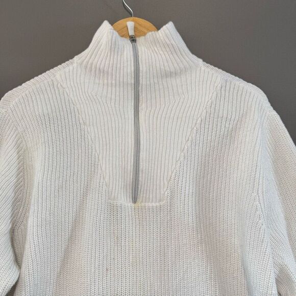 Lauren Ralph Lauren Women’s 1/4 Zip Up Knit Sweater Size XL Black/White Color - Picture 3 of 13